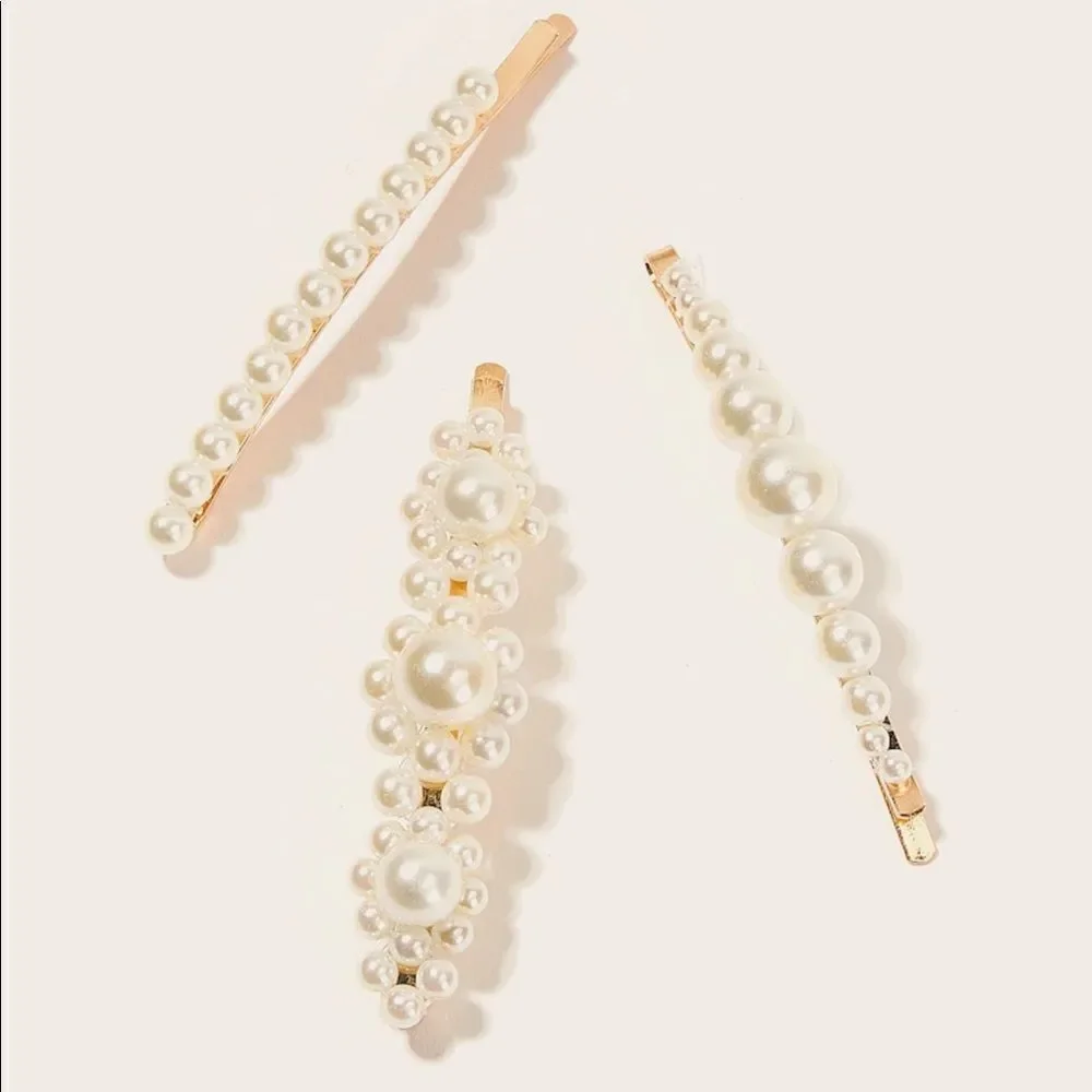 Pearl 3‎ Piece Hair Accessory Gold Set